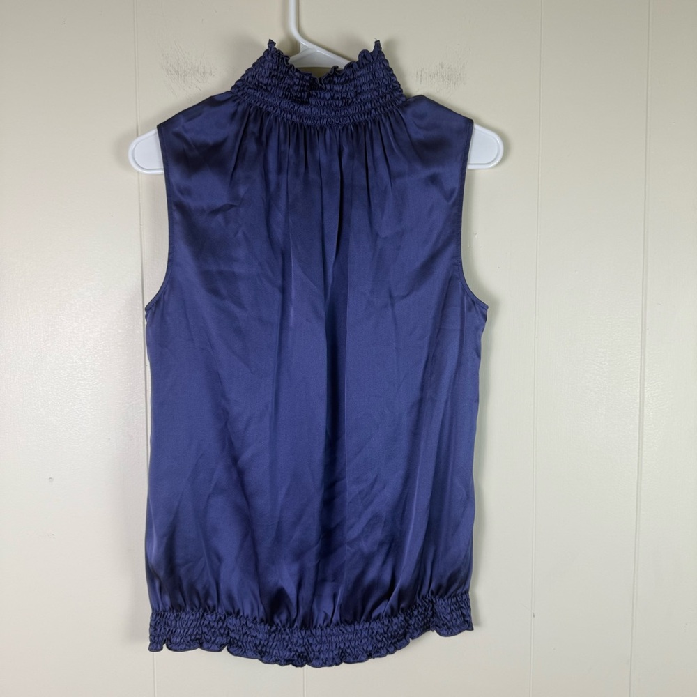 Lafayette 148 New York Blue Sleeveless Blouse